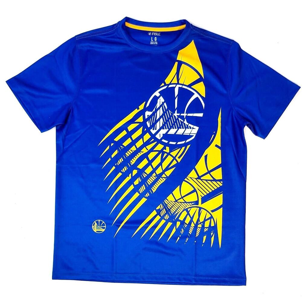 FISLL Golden State Warriors Jersey Shirt Blue Gold Men's Size Large 155479